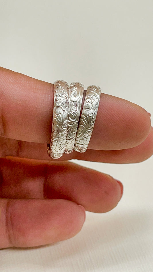 Silver floral band