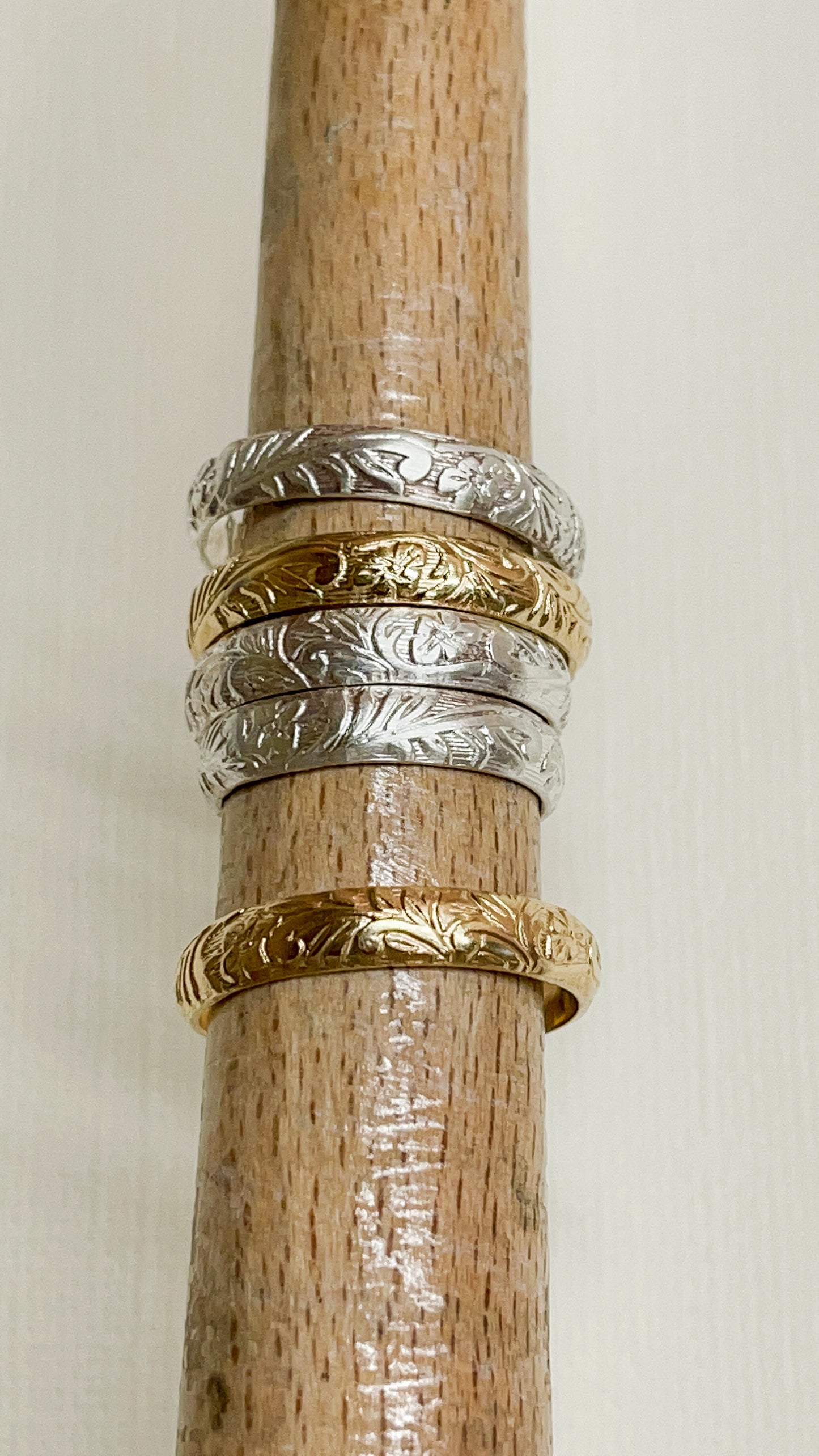 Silver floral band