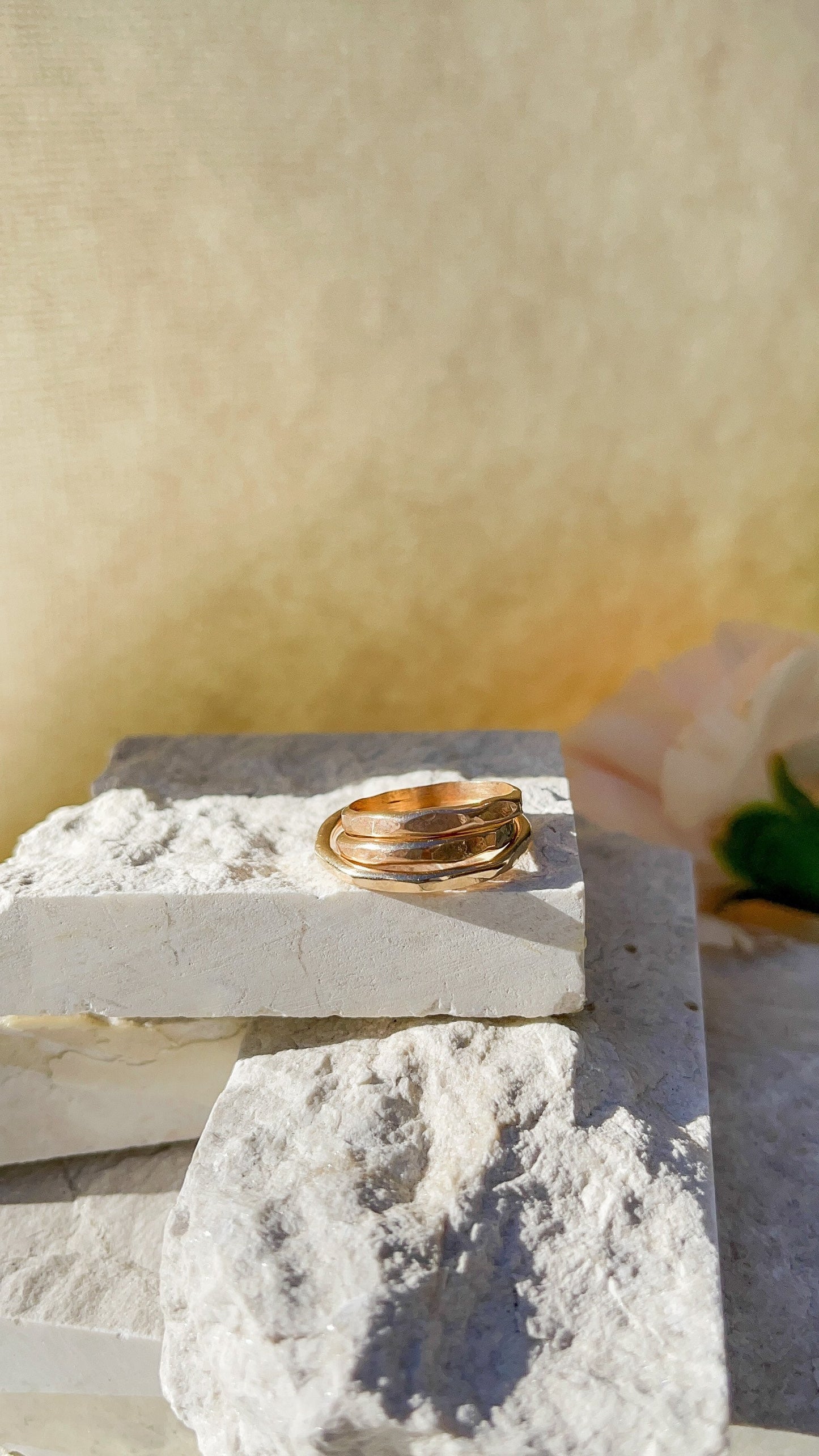 Thick hammered ring