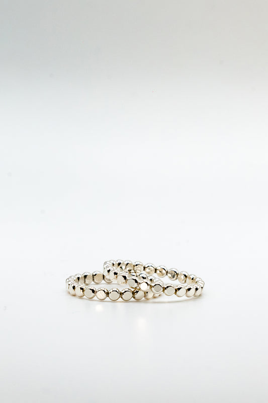 Silver Flat bead ring