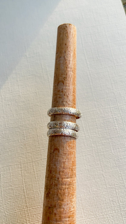 Silver floral band