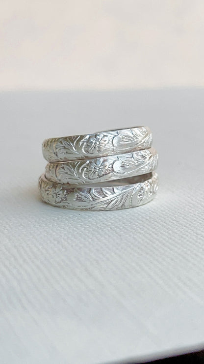 Silver floral band