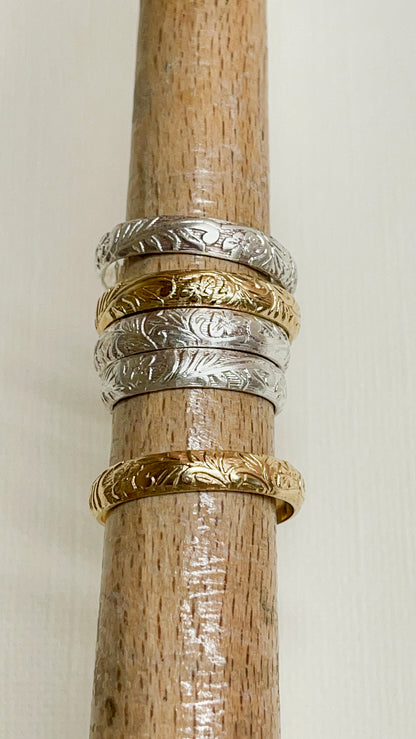 Silver floral band