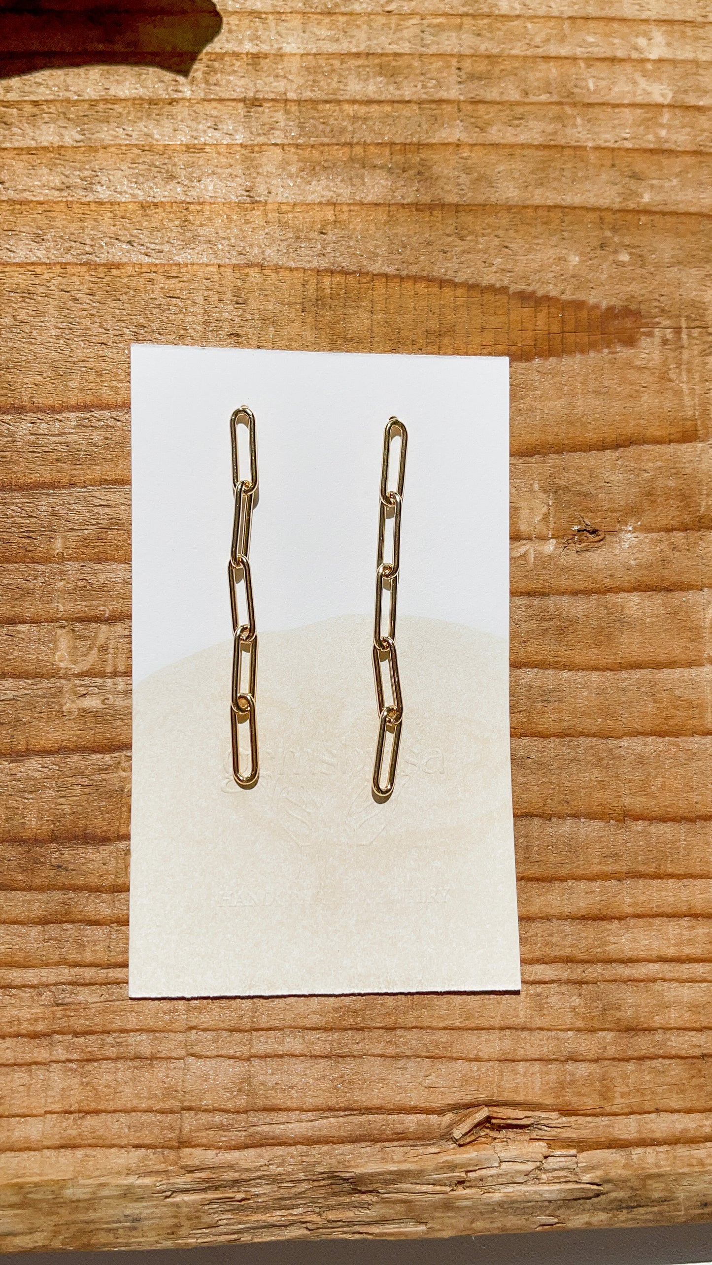 Paper link drop earrings
