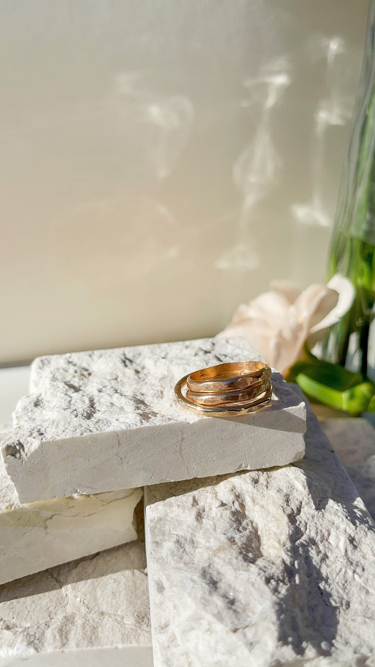 Thick hammered ring